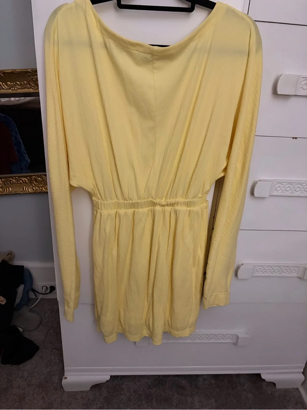Free People Yellow Cutout Long Sleeve Mini Dress